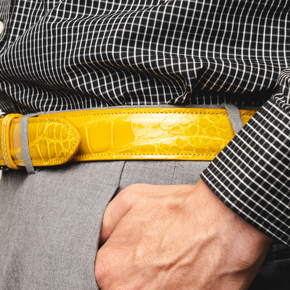 Zelli Alligator Belt Yellow (70-100-YEL)