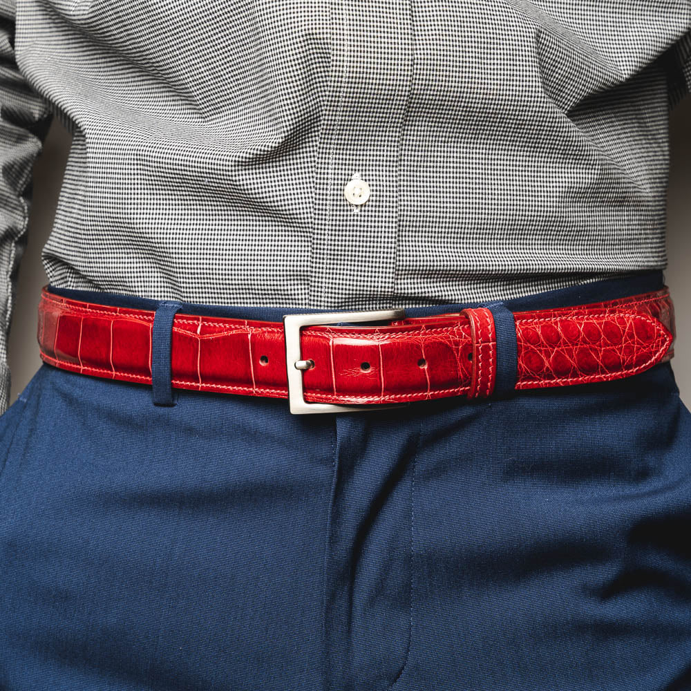 Zelli Alligator Belt Red (70-100-RED)