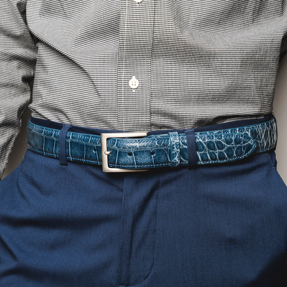 Zelli Alligator Belt Denim (70-100-DNM)