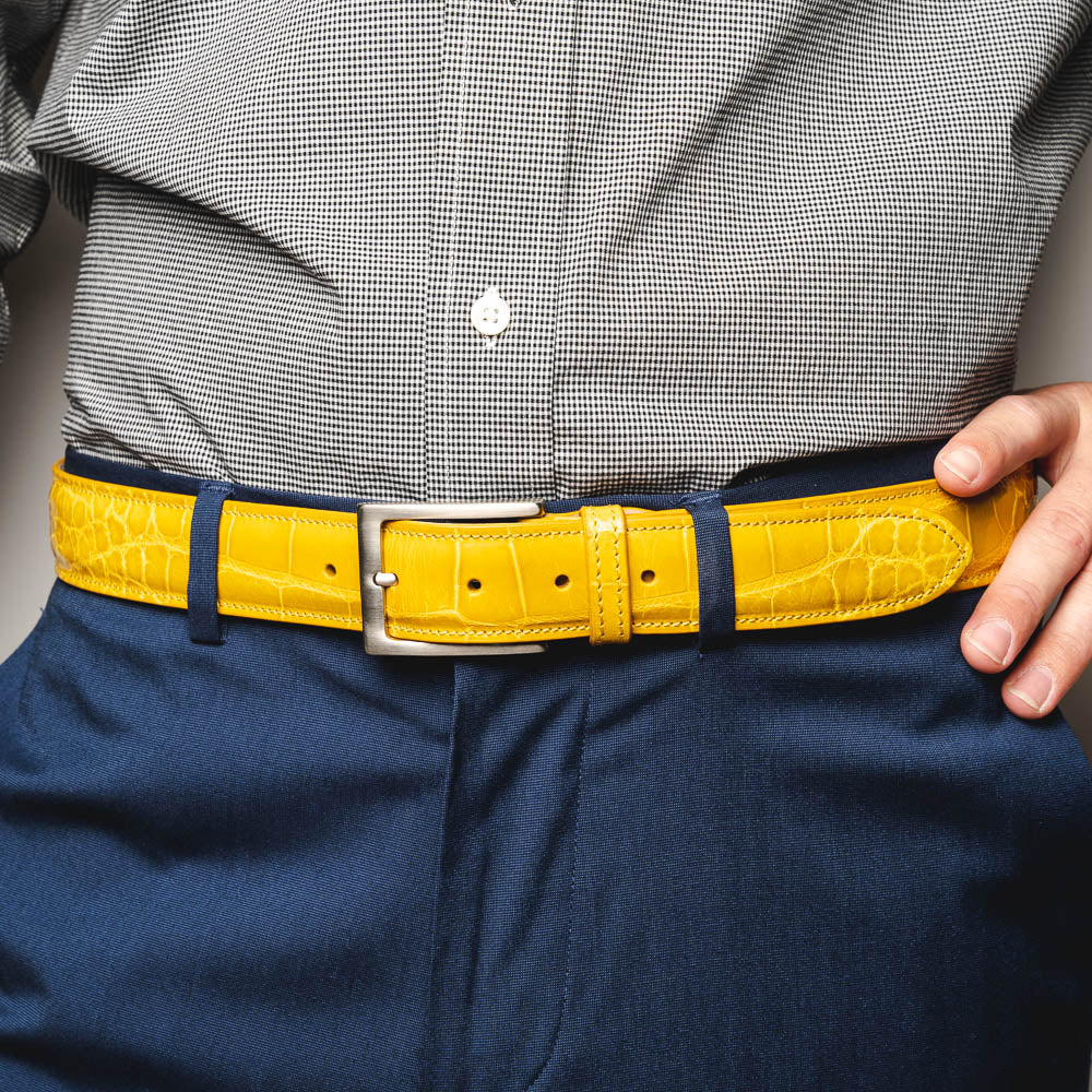 Zelli Alligator Belt Yellow (70-100-YEL)