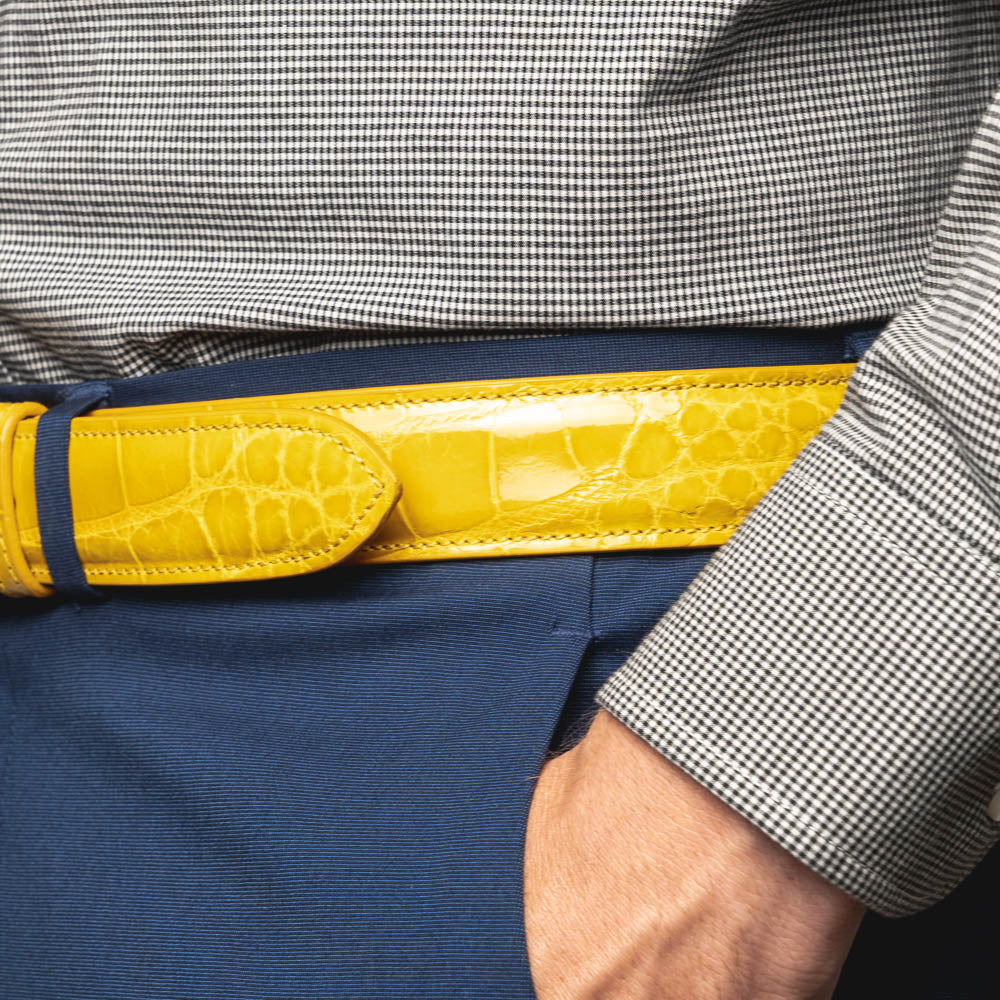Zelli Alligator Belt Yellow (70-100-YEL)