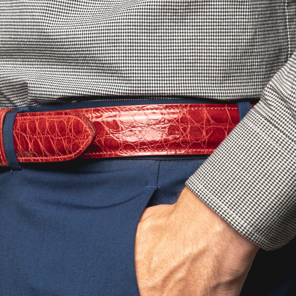 Zelli Alligator Belt Red (70-100-RED)