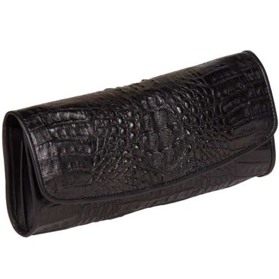 Zelli Florence Genuine Crocodile Clutch Black