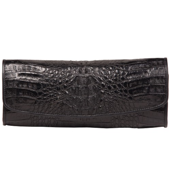 Zelli Florence Genuine Crocodile Clutch Black