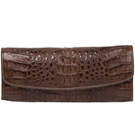 Zelli Florence Genuine Crocodile Clutch Brown