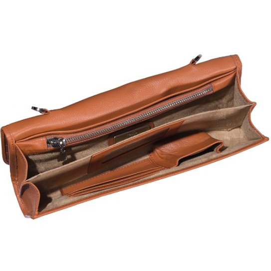 Zelli Florence Genuine Crocodile Clutch Cognac
