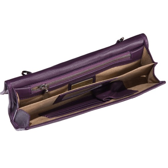 Zelli Florence Genuine Crocodile Clutch Purple