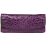 Zelli Florence Genuine Crocodile Clutch Purple