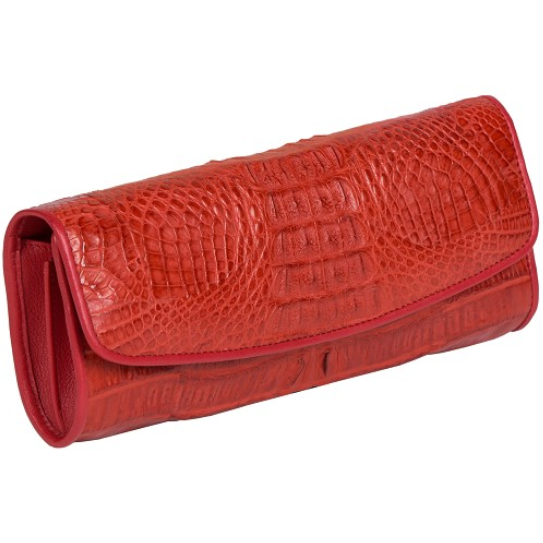 Zelli Florence Genuine Crocodile Clutch Red