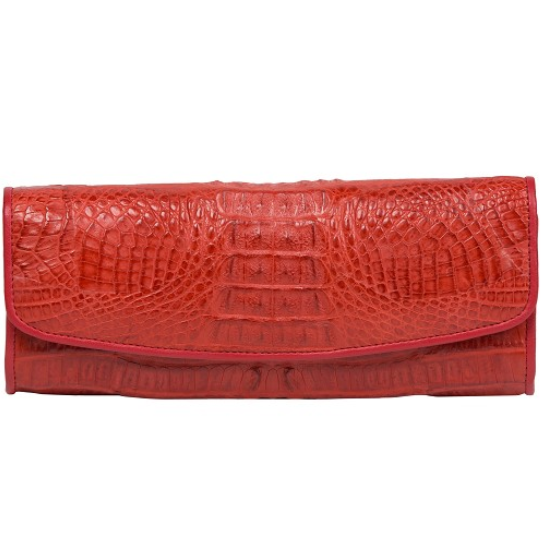 Zelli Florence Genuine Crocodile Clutch Red