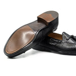 Zelli Franco Lizard Tassel Loafers Black (14-580-BLK)