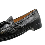 Zelli Franco Lizard Tassel Loafers Black (14-580-BLK)