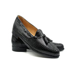 Zelli Franco Lizard Tassel Loafers Black (14-580-BLK)