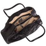 Zelli Gia Large Genuine Crocodile Handbag Black