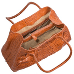 Zelli Gia Large Genuine Crocodile Handbag Cognac