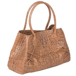 Zelli Gia Large Genuine Crocodile Handbag Natural
