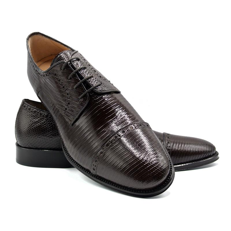 Zelli Giovanni Lizard Cap Toe Brogues Brown (24-526-BRN)