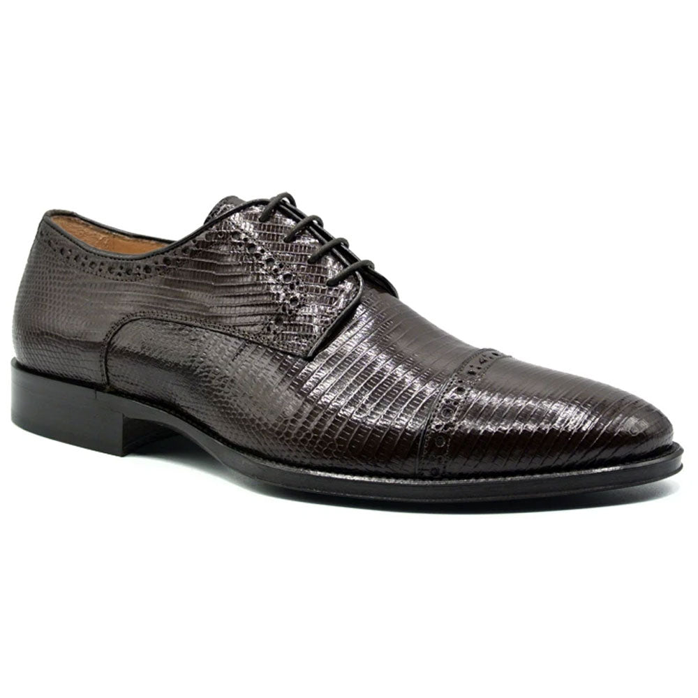 Zelli Giovanni Lizard Cap Toe Brogues Brown
