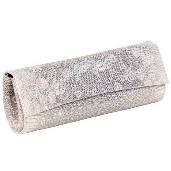 Zelli Isabella Genuine Ring Lizard Clutch Natural