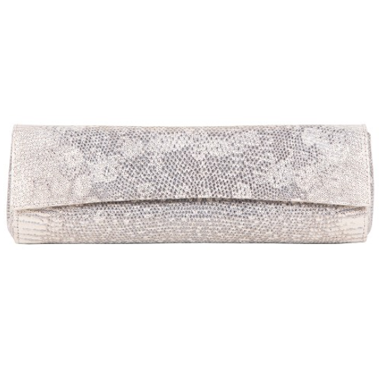 Zelli Isabella Genuine Ring Lizard Clutch Natural