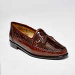 Zelli Kalahari Ostrich Leg & Nappa Tassel Loafers Brown
