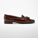 Zelli Kalahari Ostrich Leg / Nappa Tassel Loafers Brown