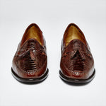 Zelli Kalahari Ostrich Leg / Nappa Tassel Loafers Brown