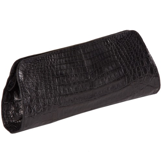 Zelli Kate Genuine Alligator Clutch Black