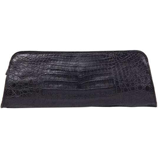 Zelli Kate Genuine Alligator Clutch Black