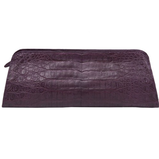 Zelli Kate Genuine Alligator Clutch Purple