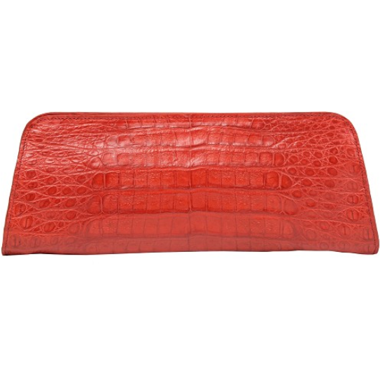 Zelli Kate Genuine Alligator Clutch Red