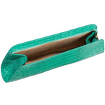Zelli Kate Genuine Alligator Clutch Turquoise