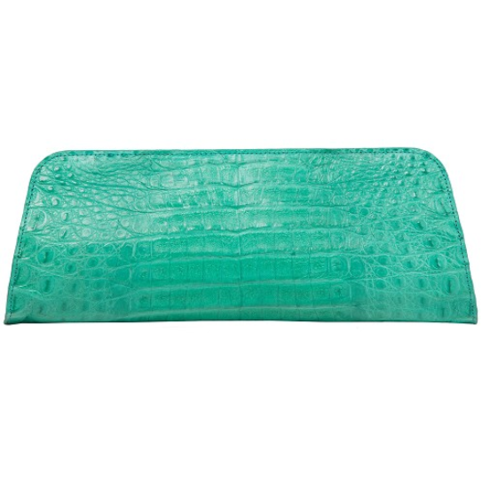 Zelli Kate Genuine Alligator Clutch Turquoise