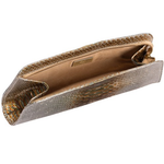 Zelli Kate Genuine Python Clutch Pearl / Gold
