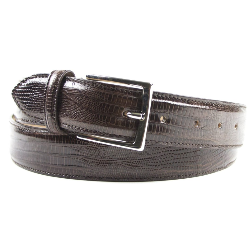 Zelli Genuine Lizard Belt Brown