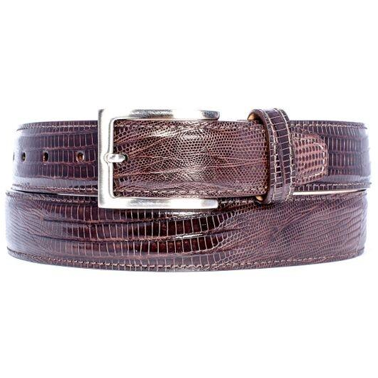 Zelli Genuine Lizard Belt Cognac