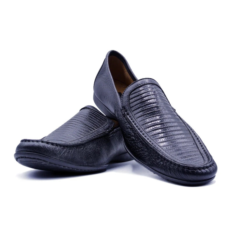 Zelli Lizard Loafers Black