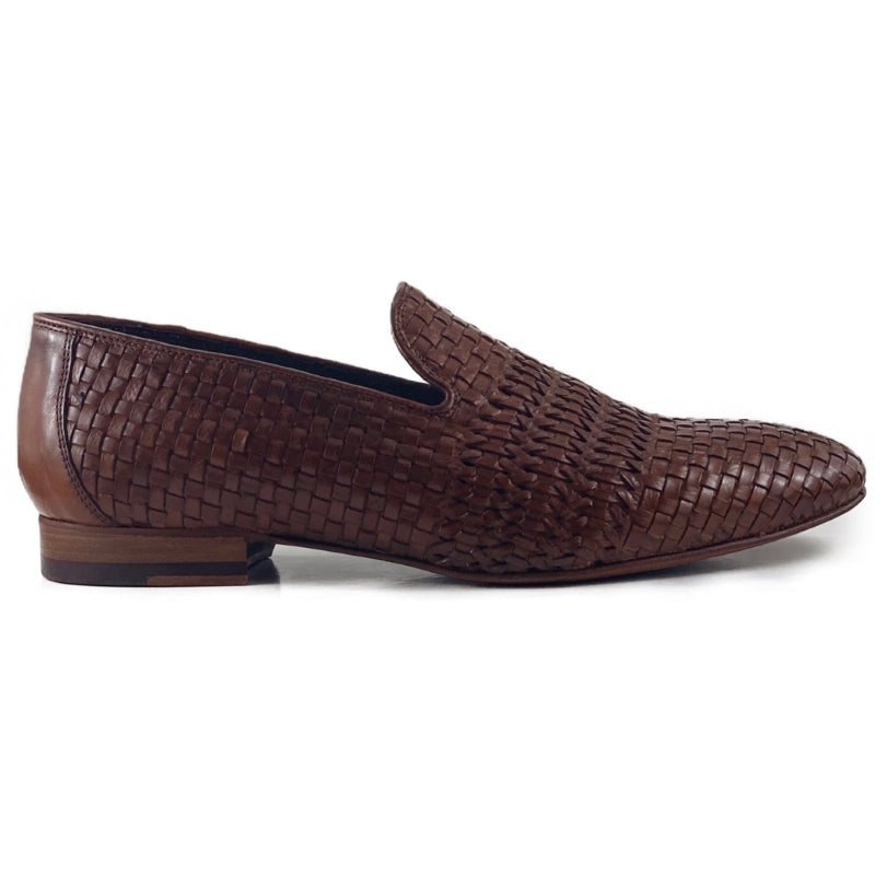 Zelli Luce Woven Loafers Cognac