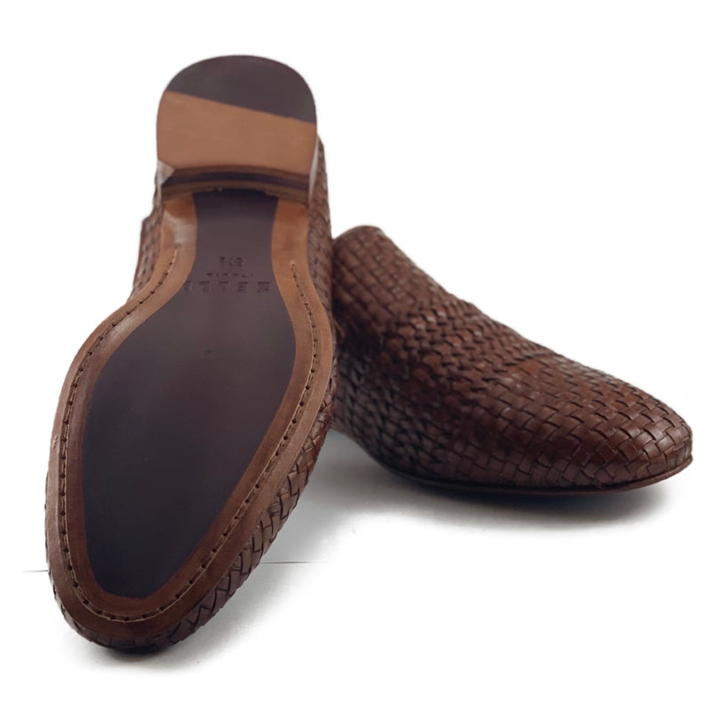 Zelli Luce Woven Loafers Cognac