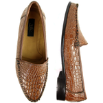 Zelli Massimo Crocodile Loafers Cognac
