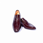 Zelli Meo Lizard Penny Loafers Dark Brown