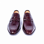 Zelli Meo Lizard Penny Loafers Dark Brown