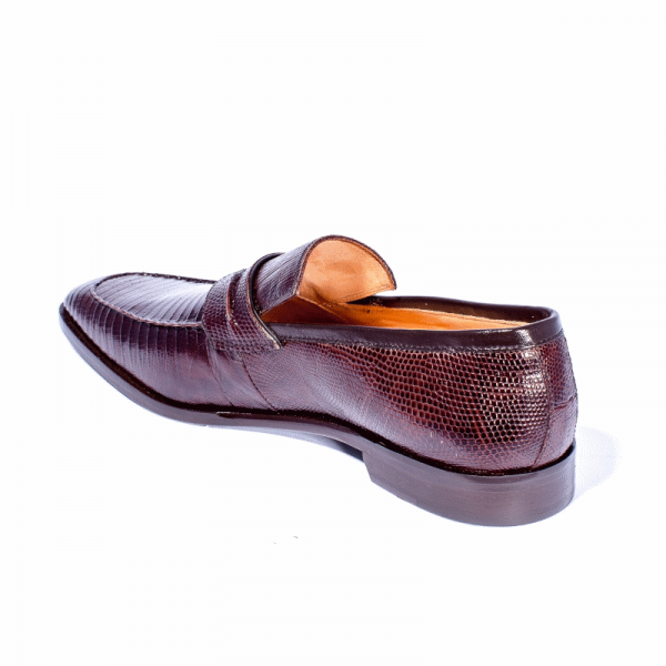 Zelli Meo Lizard Penny Loafers Dark Brown