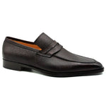 Zelli Meo Pebble Grain Penny Loafers Burgundy