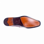 Zelli Meo Pebble Grain Penny Loafers Burgundy