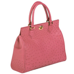 Zelli Mila Genuine Ostrich Handbag Carnation Pink