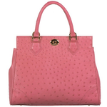 Zelli Mila Genuine Ostrich Handbag Carnation Pink