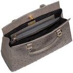 Zelli Mila Genuine Ostrich Handbag Gray