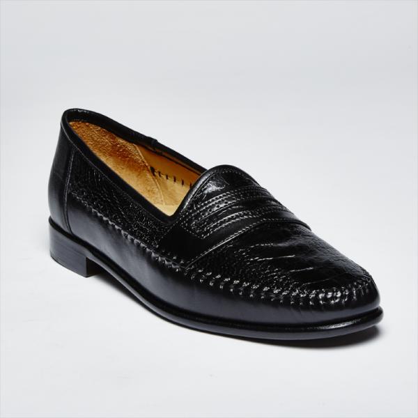 Zelli Milano Ostrich Leg Nappa Loafers Black