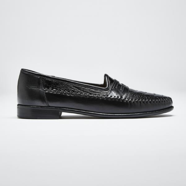 Zelli Milano Ostrich Leg / Nappa Slip-On Black